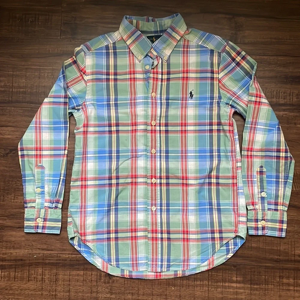 Sz 10/M Ralph Lauren Multicolored Plaid Button Down